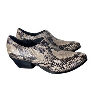 MARC FISHER Loori Western Snakeskin Print Short Bootie